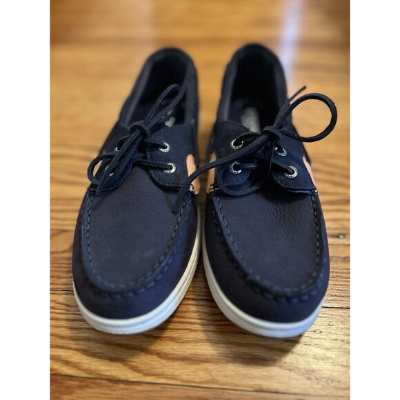 Sperry Women's Top-Sider Boat Shoes Embossed Collar Outsole Size 8.5 Navy Pink - Picture 2 of 11